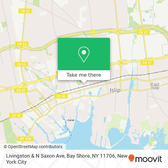 Livingston & N Saxon Ave, Bay Shore, NY 11706 map
