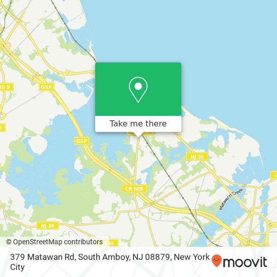 Mapa de 379 Matawan Rd, South Amboy, NJ 08879