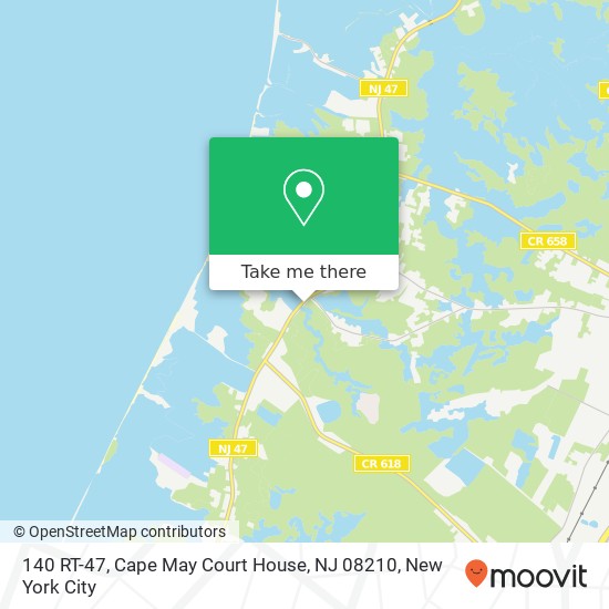 Mapa de 140 RT-47, Cape May Court House, NJ 08210