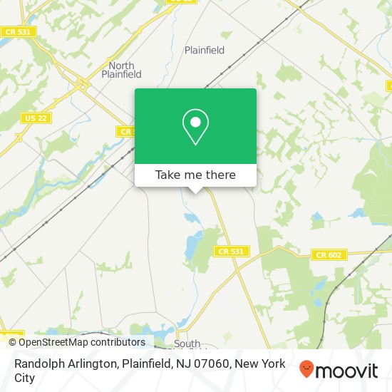 Mapa de Randolph Arlington, Plainfield, NJ 07060