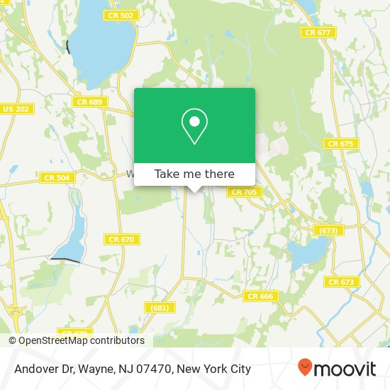 Andover Dr, Wayne, NJ 07470 map