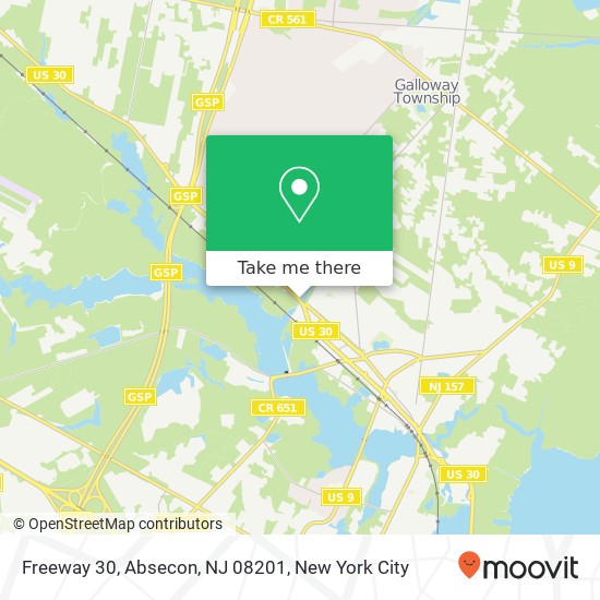 Mapa de Freeway 30, Absecon, NJ 08201