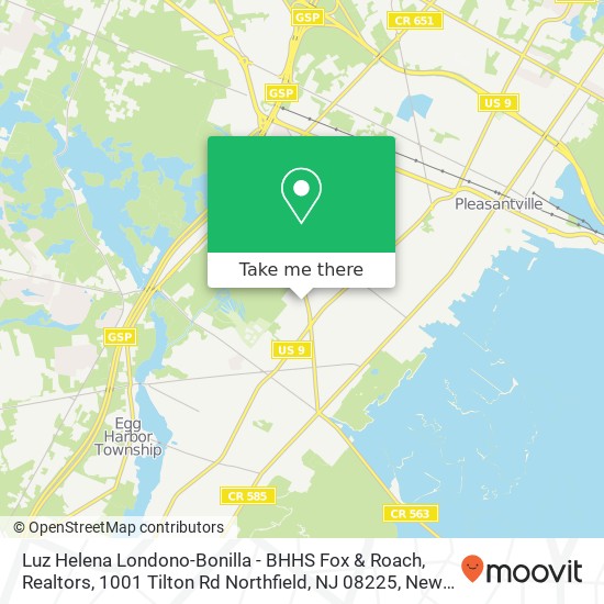 Mapa de Luz Helena Londono-Bonilla - BHHS Fox & Roach, Realtors, 1001 Tilton Rd Northfield, NJ 08225