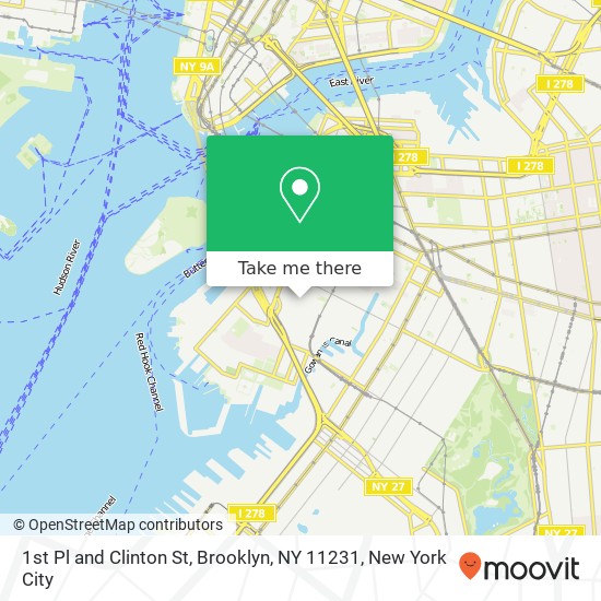 Mapa de 1st Pl and Clinton St, Brooklyn, NY 11231