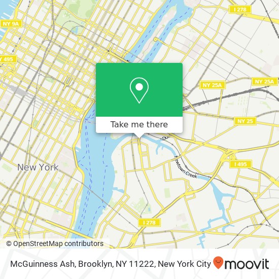 Mapa de McGuinness Ash, Brooklyn, NY 11222