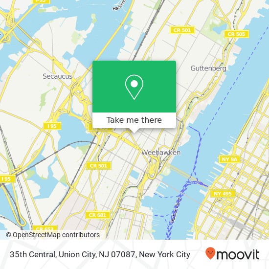 35th Central, Union City, NJ 07087 map