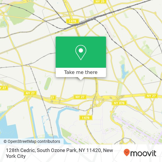 Mapa de 128th Cedric, South Ozone Park, NY 11420