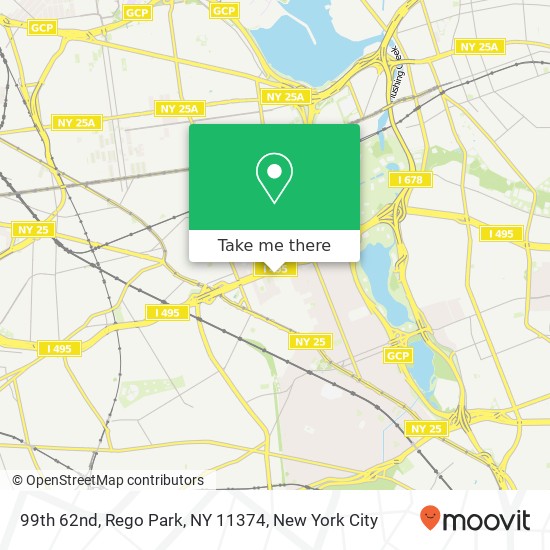 Mapa de 99th 62nd, Rego Park, NY 11374