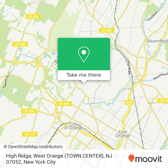 High Ridge, West Orange (TOWN CENTER), NJ 07052 map
