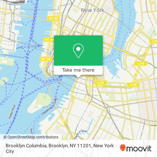 Mapa de Brooklyn Columbia, Brooklyn, NY 11201