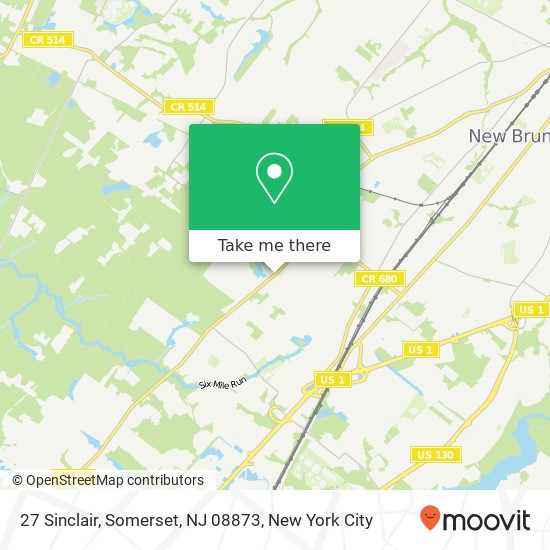 Mapa de 27 Sinclair, Somerset, NJ 08873