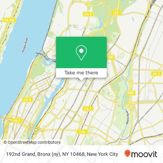Mapa de 192nd Grand, Bronx (ny), NY 10468