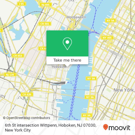 Mapa de 6th St intersection Wittpenn, Hoboken, NJ 07030