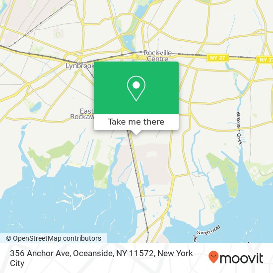 Mapa de 356 Anchor Ave, Oceanside, NY 11572