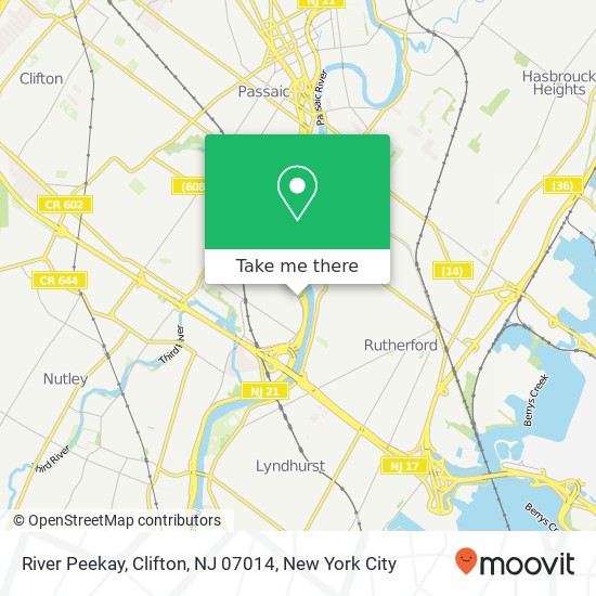Mapa de River Peekay, Clifton, NJ 07014