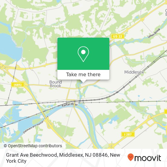Mapa de Grant Ave Beechwood, Middlesex, NJ 08846