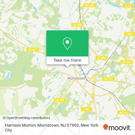 Mapa de Harrison Morton, Morristown, NJ 07960
