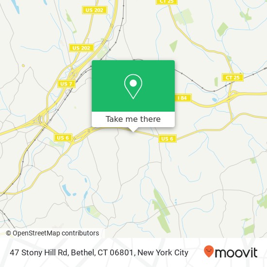 Mapa de 47 Stony Hill Rd, Bethel, CT 06801
