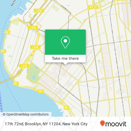 Mapa de 17th 72nd, Brooklyn, NY 11204