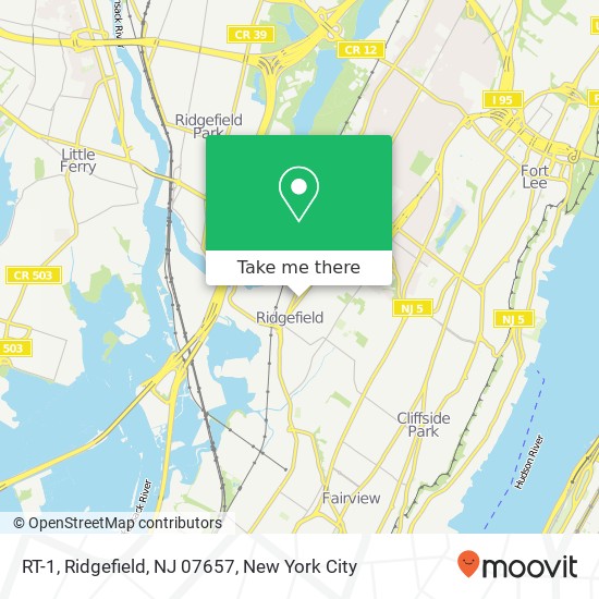 Mapa de RT-1, Ridgefield, NJ 07657
