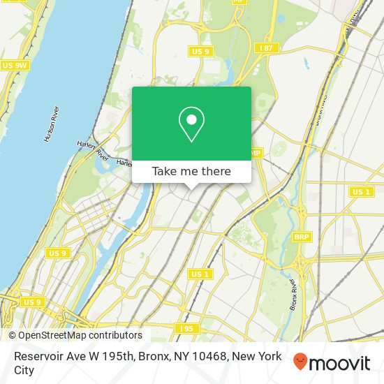 Reservoir Ave W 195th, Bronx, NY 10468 map