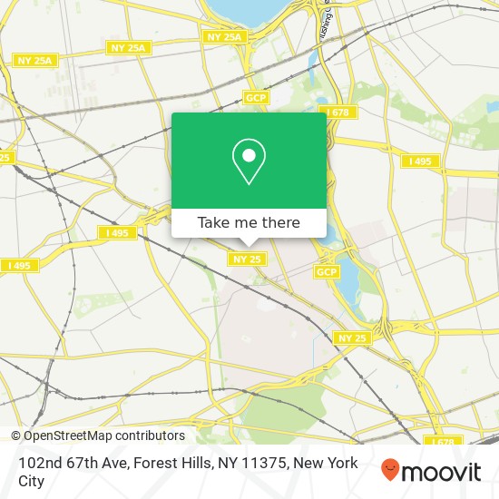 Mapa de 102nd 67th Ave, Forest Hills, NY 11375