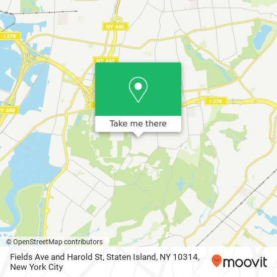 Mapa de Fields Ave and Harold St, Staten Island, NY 10314