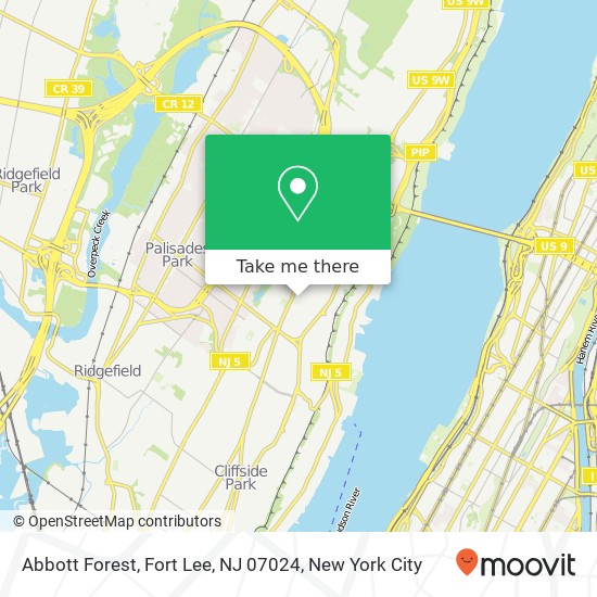 Mapa de Abbott Forest, Fort Lee, NJ 07024