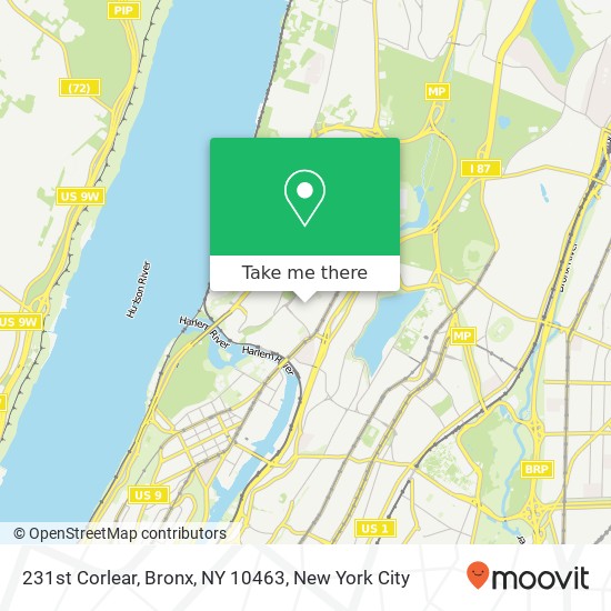 Mapa de 231st Corlear, Bronx, NY 10463