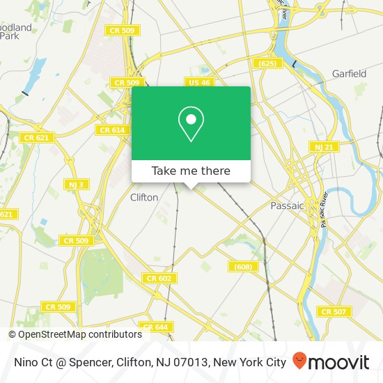 Mapa de Nino Ct @ Spencer, Clifton, NJ 07013