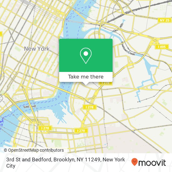 Mapa de 3rd St and Bedford, Brooklyn, NY 11249