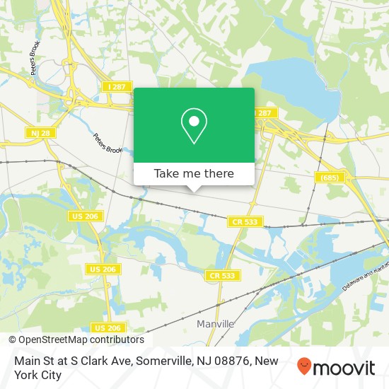 Mapa de Main St at S Clark Ave, Somerville, NJ 08876