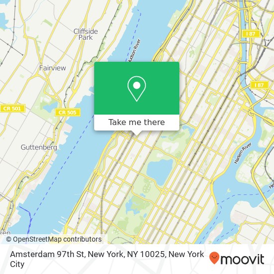 Mapa de Amsterdam 97th St, New York, NY 10025