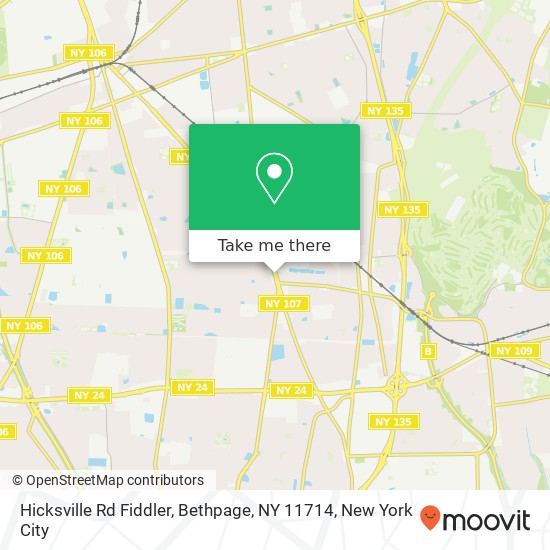 Mapa de Hicksville Rd Fiddler, Bethpage, NY 11714