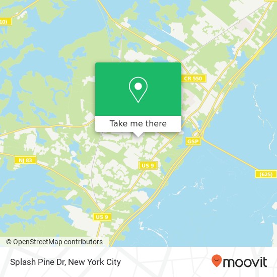 Mapa de Splash Pine Dr, Cape May Court House (SWAINTON), NJ 08210