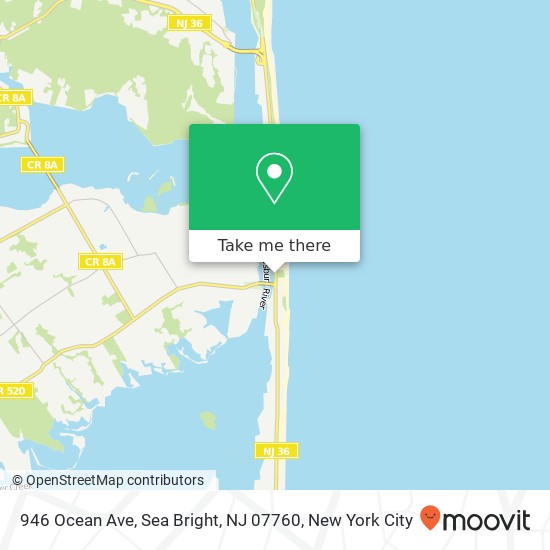 Mapa de 946 Ocean Ave, Sea Bright, NJ 07760