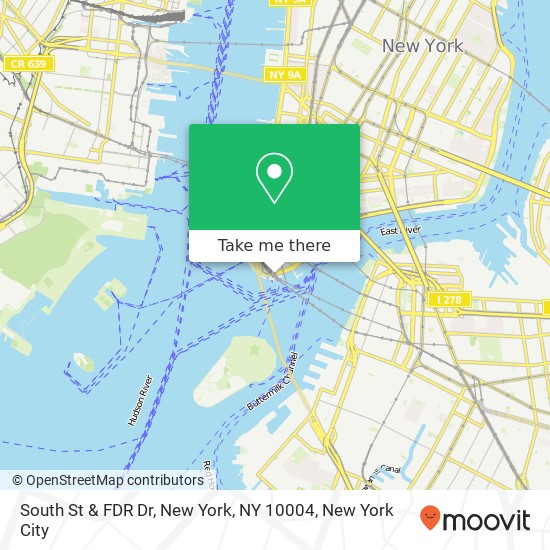 Mapa de South St & FDR Dr, New York, NY 10004
