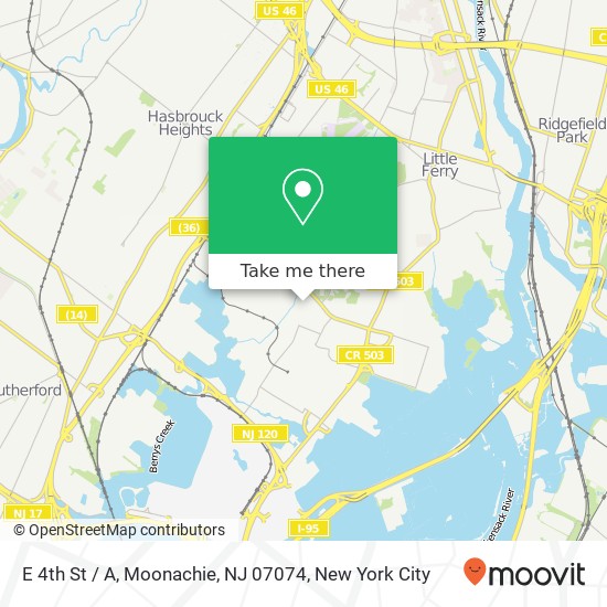 Mapa de E 4th St / A, Moonachie, NJ 07074