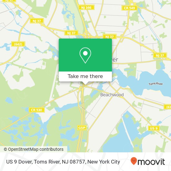 Mapa de US 9 Dover, Toms River, NJ 08757