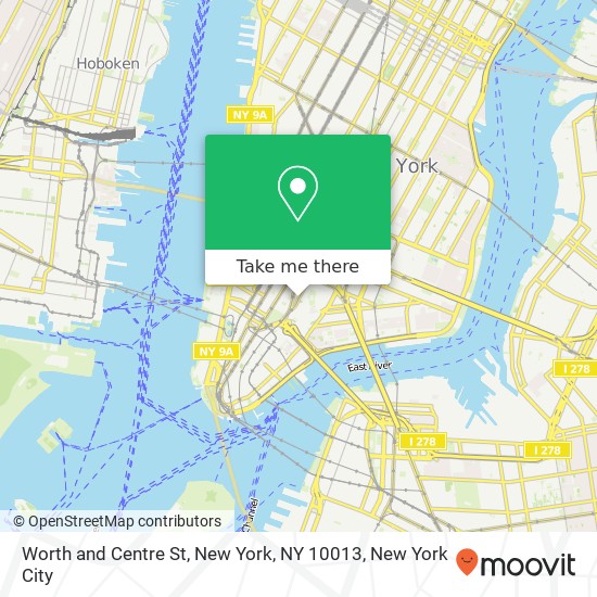 Mapa de Worth and Centre St, New York, NY 10013
