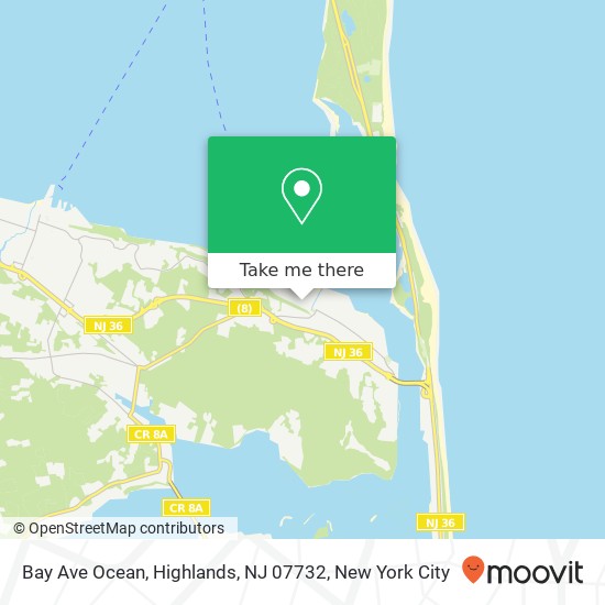 Bay Ave Ocean, Highlands, NJ 07732 map
