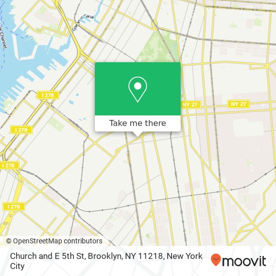 Mapa de Church and E 5th St, Brooklyn, NY 11218