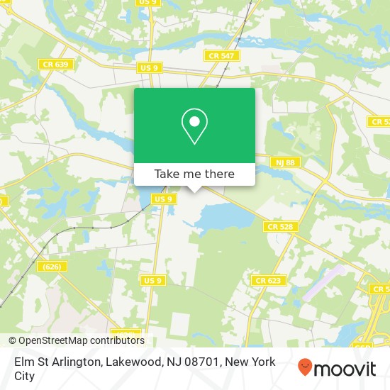 Elm St Arlington, Lakewood, NJ 08701 map