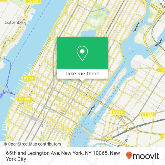 65th and Lexington Ave, New York, NY 10065 map