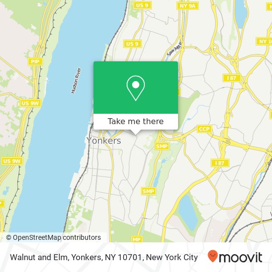 Walnut and Elm, Yonkers, NY 10701 map