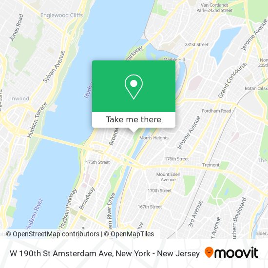 Mapa de W 190th St Amsterdam Ave