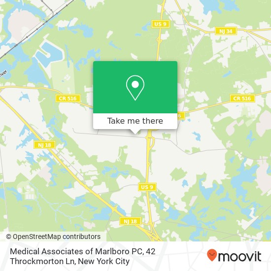 Mapa de Medical Associates of Marlboro PC, 42 Throckmorton Ln