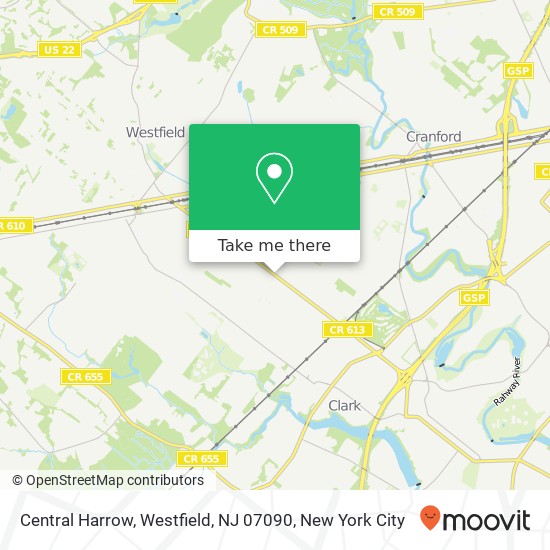 Mapa de Central Harrow, Westfield, NJ 07090