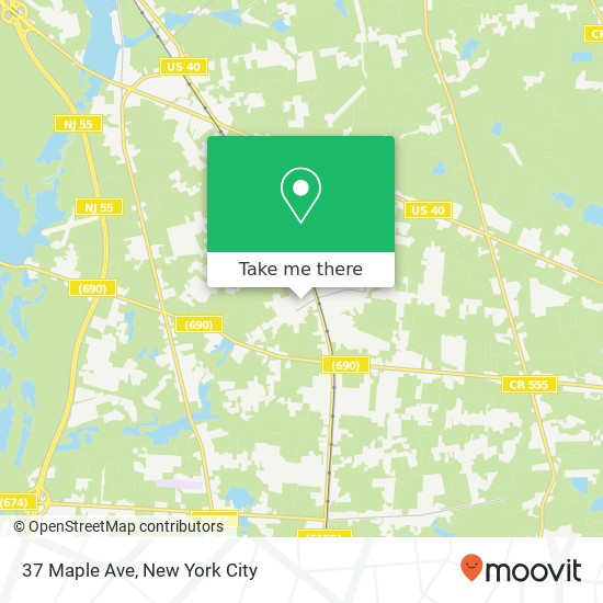 Mapa de 37 Maple Ave, Newfield, NJ 08344