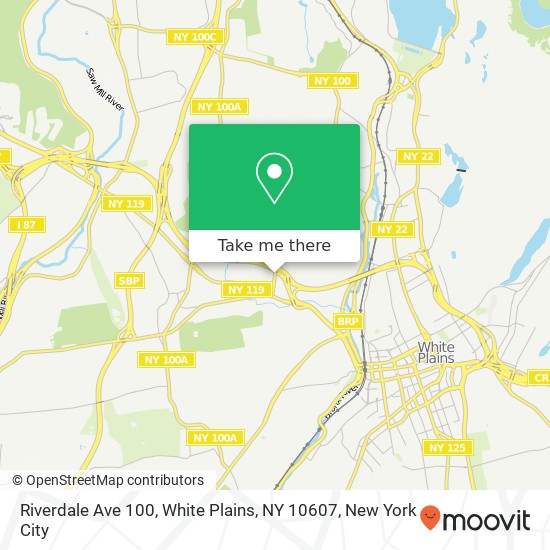 Mapa de Riverdale Ave 100, White Plains, NY 10607